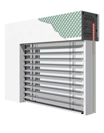 Abb. Schnitt Aufsetz Aussenjalousien AU RA Schienenführung