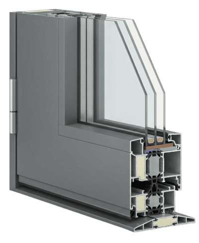 Haustüren aus Alu mit Glaseinsatz als Schnittbild