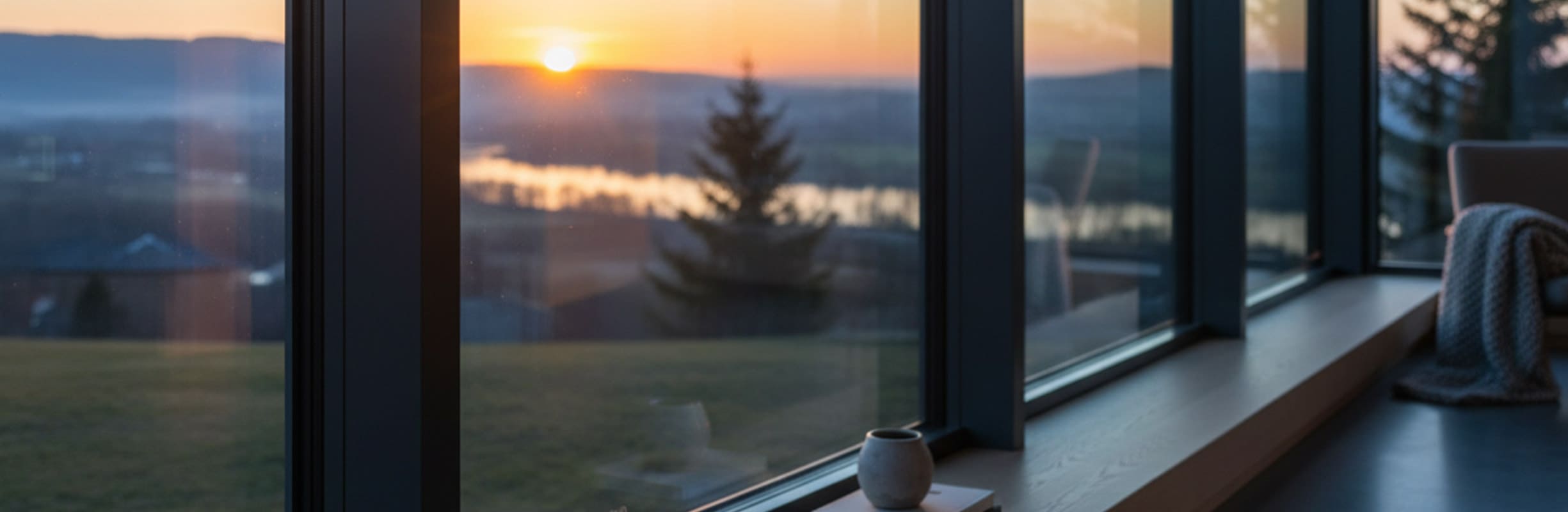 Glas diverse Fenster mit verschiedenen Gläser in verschieden Räumen - KI generiert