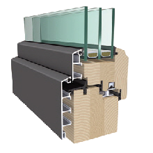 Abb. Schnitt V4 P Aluminium-Holz-Fenster