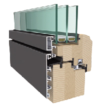 Abb. Schnitt V8 P Aluminium-Holz-Fenster