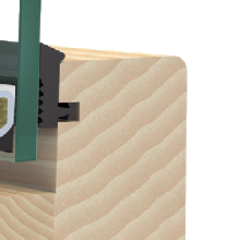 Schnittbild Holzfenster: Varianten-Holzinnenseite kantig